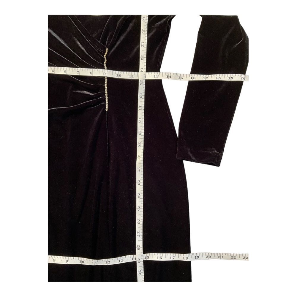 David Wayne Women’s Vintage Black Rhinstone Velvet Evening Gown Dress Size Small - Picture 8 of 10